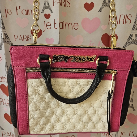 Betsey Johnson Quilted Handbag/Crossbody - Picture 1 of 5